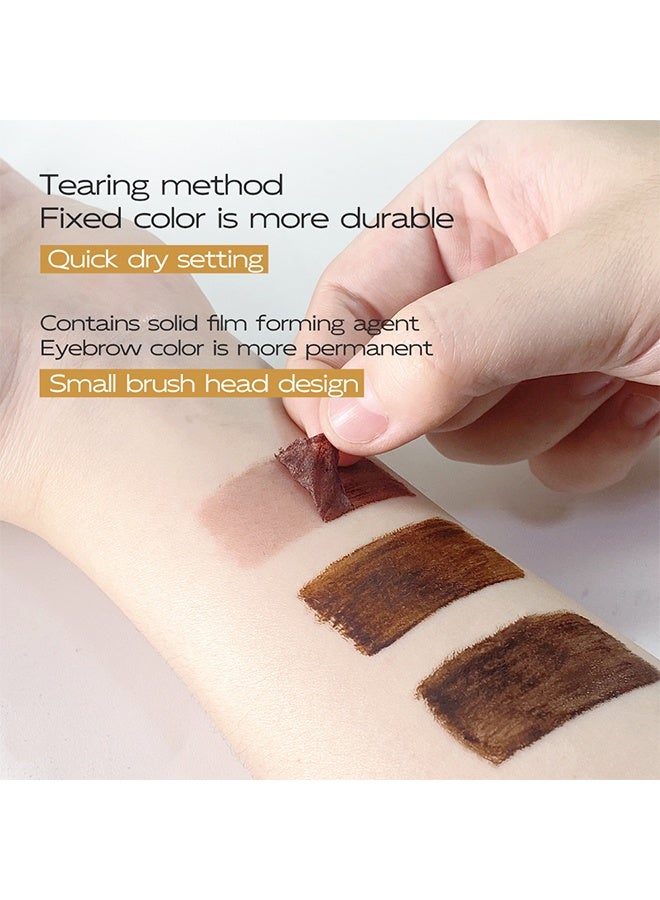 مايتشير جل تحديد الحواجب بالتاتو، صبغة تقشر لفترة طويلة وسهلة الاستخدام، صبغة تقشر تدوم 3 أيام، جل تحديد الحواجب بالتاتو مقاوم للماء ومضاد للتلطيخ، صبغة تقشر #01 أحمر بني مخملي - Image 3